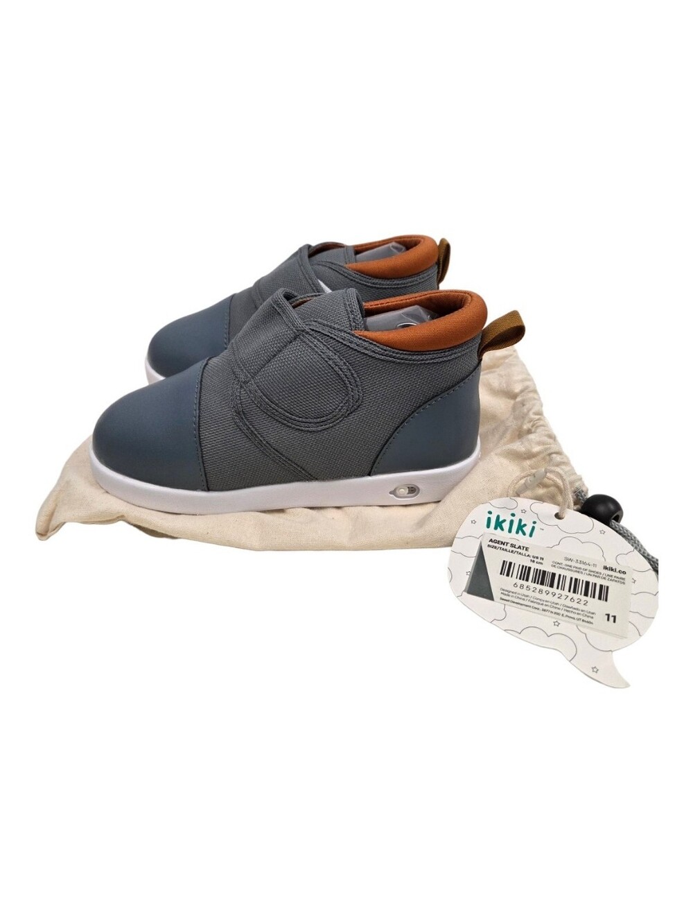Benefits Charity! Ikiki Agent Slate Squeaky Toddler Shoes V1 Gray Size 11 New